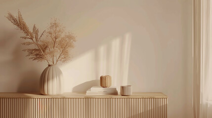 Minimalist nomadic interior background   3d render