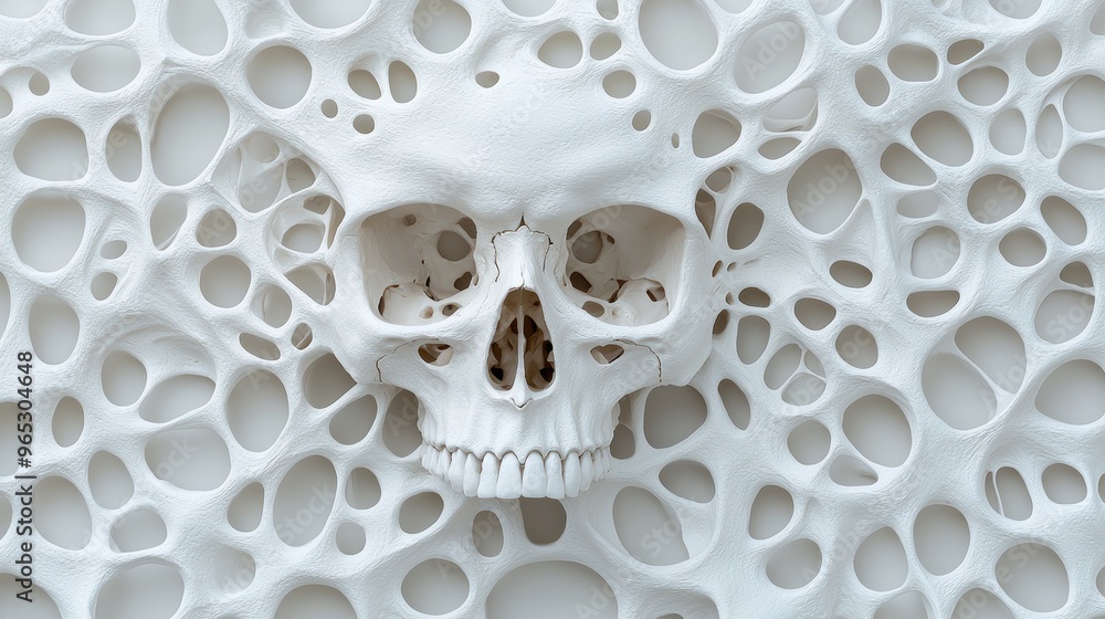 Poster intricate skeletal structures in contemporary art - detailed artistic design with imaginative refere