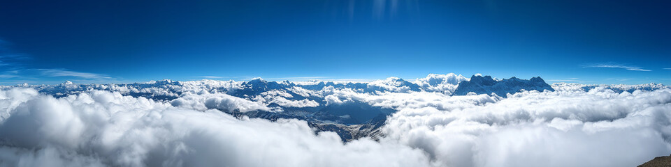 Naklejka premium above the clouds panoramic view in the sky