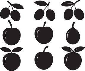 Olive Minimalist Black Silhouette Vector Collection