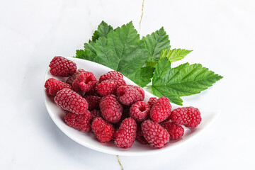 Rope sweet juicy raspberry heap
