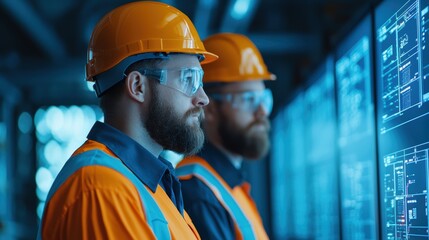 Futuristic Seismic Data Analysis by Engineers in Oil Exploration Technology with Copy Space, 8K Detail