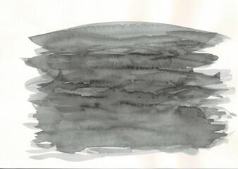 watercolor background picture Painted on paper in black tones