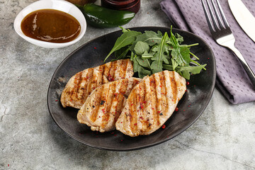 Grilled turkey breast fillet steak