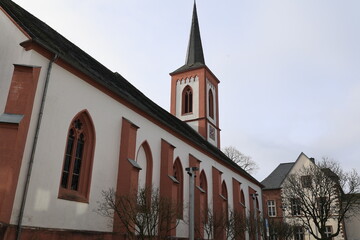 Historische Kirche in der Altstadt von Bitburg in Rheinland-Pfalz