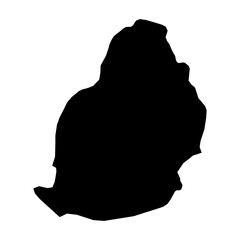 Silhouette of a Mauritius Country land Map