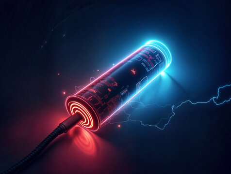 futuristic power bank, high technology, energy boost . Generative AI