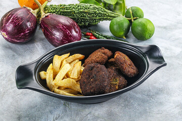 Vegan cuisine - chickpea round falafel