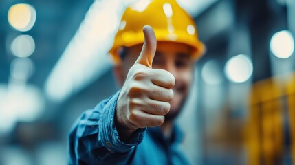 Construction Worker Giving Thumbs Up.