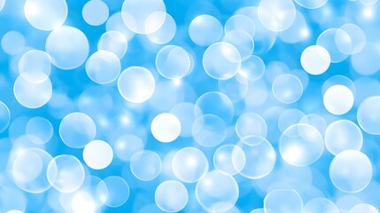 Abstract Blue Bokeh Background with White Circles