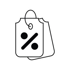 price tag glyph icon with white background vector stock illustration