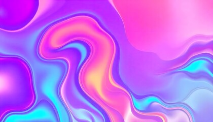 Obraz premium Colourful Holo gradient wallpaper background of purple and blue, Swirling, Render 3D surface and iridescent colors. reminiscent of a cosmic nebula