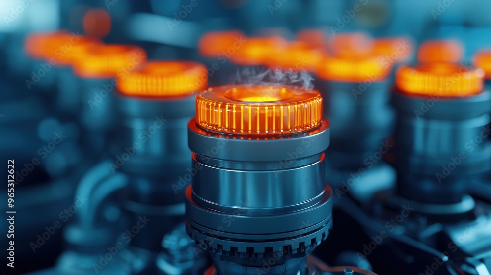 Aufkleber advancing automotive engineering: engineers testing oil efficiency in modern engines with engineerin
