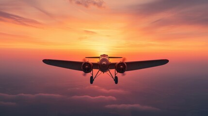 Vintage Aviation: Nostalgic Imagery of Historical Planes Using Oil-Based Fuels | High Detail 8K Image with Copy Space