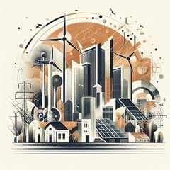 Obraz premium Visual concepts of alternative energy types 
