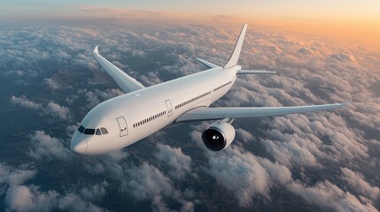 Fototapeta premium Advancements in Aircraft Design for Improved Oil Fuel Efficiency in Aviation | Detailed 8K Image with Copy Space