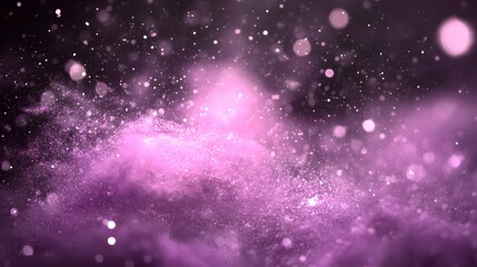 Abstract Purple Glitter Background with Bokeh Lights