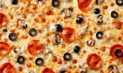  Seamless repeating pattern of a vegetarian pizza slice 