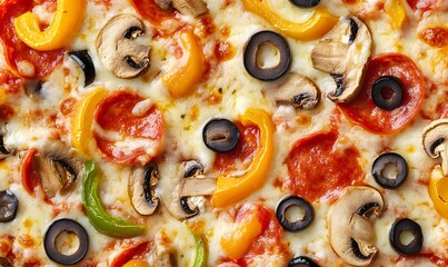  Seamless repeating pattern of a vegetarian pizza slice 