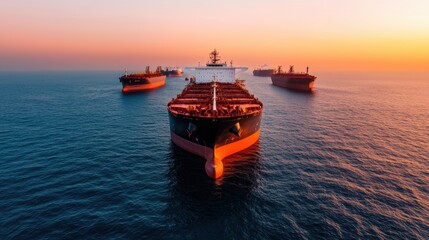 Obraz premium Evolution of Oil Shipping Methods: Transportation History in the Shipping Industry with Copy Space for Text in 8K High Detail