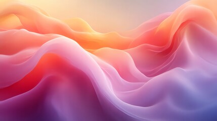 Obraz premium Abstract flowing colorful waves in pastel colors, dreamy landscape. Artistic expression and creativity concept
