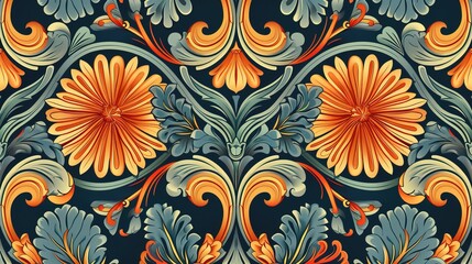 nouveau floral pattern wallpaper