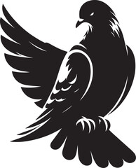 Obraz premium Beautiful Dove bird flying Silhouette vector illustration isolated on a white background