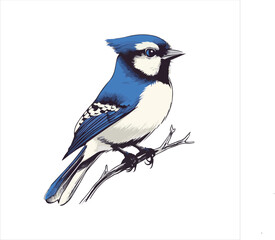 Obraz premium blue jay on a branch