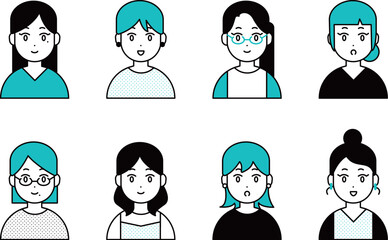 女性 アイコン イラスト素材