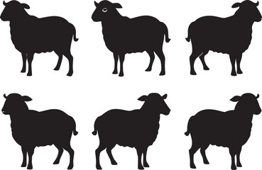 Sheep Shadowy Silhouette Vector Art Pack