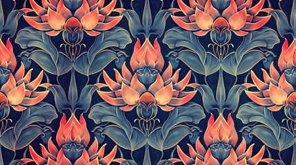 nouveau floral pattern wallpaper