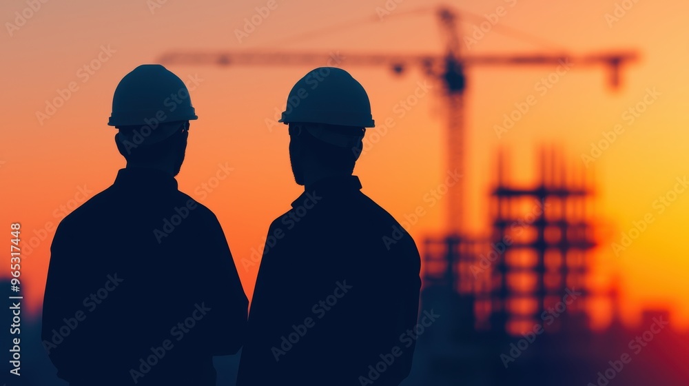 Aufkleber futuristic infrastructure advancements: engineers designing oil-driven construction projects for the