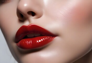 Fototapeta premium Close-up shot of beautiful woman lips