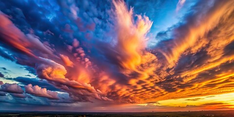 scenic, background, beauty, evening, atmospheric, peaceful, cloud, gorgeous, Twilight sky with a mesmerizing cloud at sunset creating an abstract background captured from a high angle