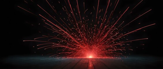 Red sparks in the dark background, red lights on a black background, red and black wallpaper design