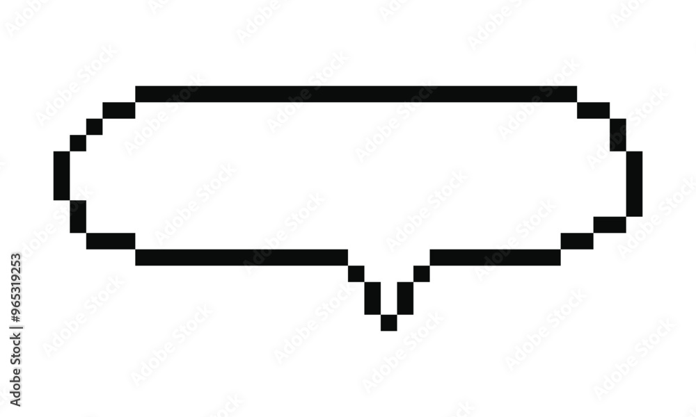 Fototapete pixel speech bubble isolated on transparent background. cloud 8 bit y2k digital retro message. game 