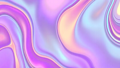 Naklejka premium Colourful Holo gradient background of purple and blue, Swirling, Render 3D surface and iridescent colors. reminiscent of a cosmic nebula