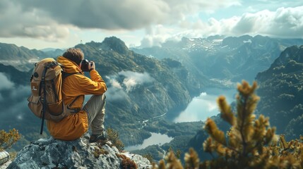 Photographer in Action World Photography Day a Man Photographing

