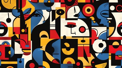 cubist pattern seamless wallpaper