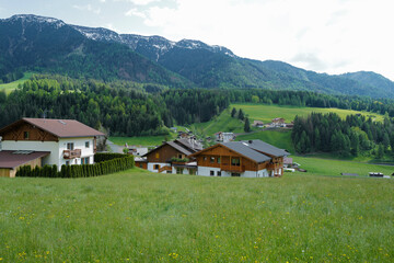 Natural landscape of Santa Maddalena view at Val di Funes, land of the pale mountains and beautiful valley in the Dolomites also one of UNESCO World Heritage site- South Tyrol, Italy