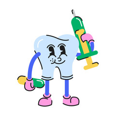Naklejka premium Dental Care Character Illustration