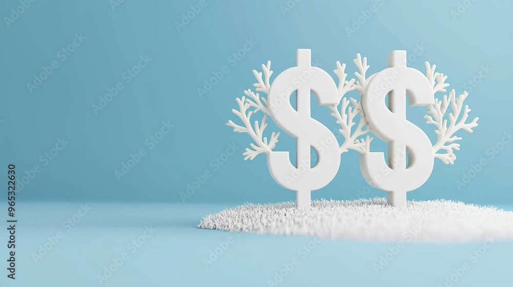 Aufkleber wealth growth concept with dollar signs branching out like trees in . copy space and selective focus