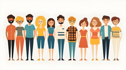 Fototapeta premium An illustration depicting a diverse group of people, symbolizing unity and diversity