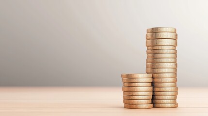 Financial Growth Concept with Wealth Graph and Currency in