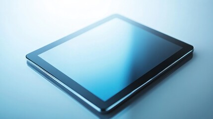 A Black Tablet Computer on a Blue Background