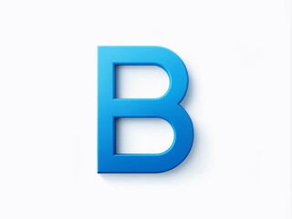 A modern, minimalist blue letter "B" logo symbol stands out against a crisp white background, conveying simplicity,