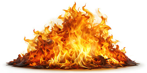 Hot fire. Isolated on White background, Clipping path