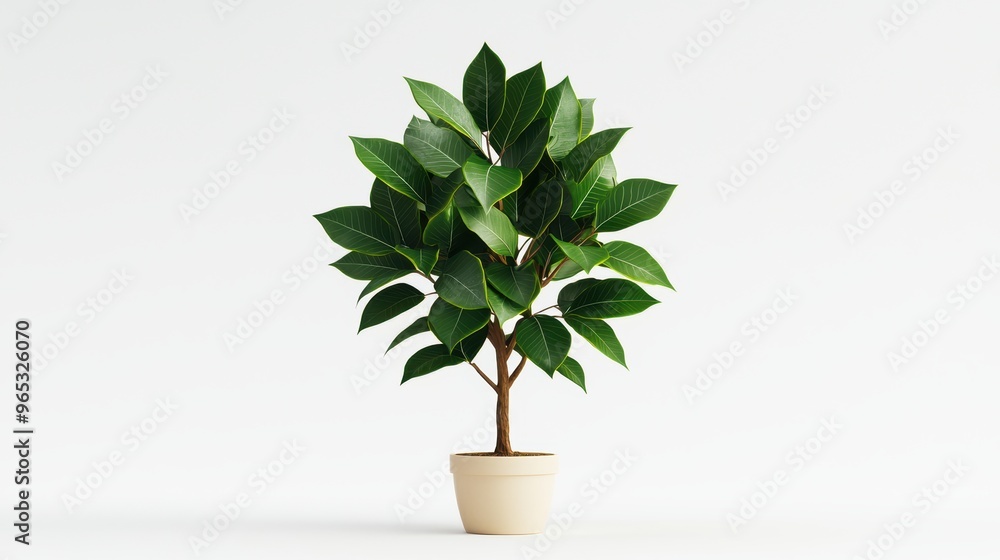 Poster wealth growth concept - coin tree with currency leaves in with copy space, selective focus in qualit