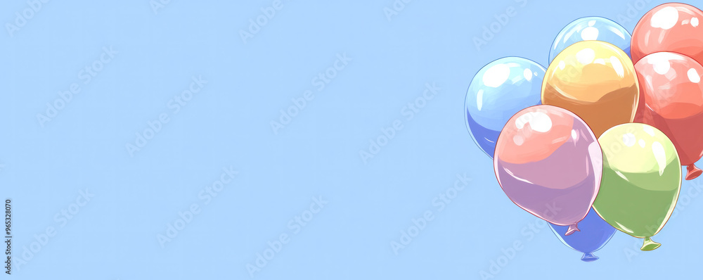 Aufkleber a bunch of colorful balloons floating in the air. the balloons are of different colors and sizes, an