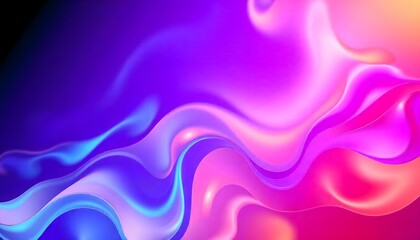 Naklejka premium Colourful Holo gradient background of purple and blue, Swirling, Render 3D surface and iridescent colors. reminiscent of a cosmic nebula